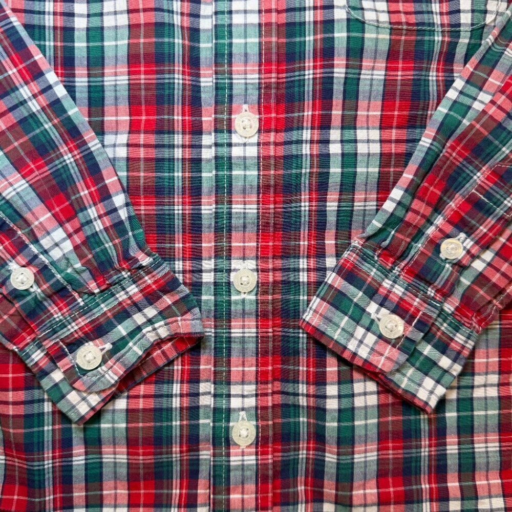 JANIE AND JACK Plaid Cotton Button Down Boys 4 - Picture 5 of 10